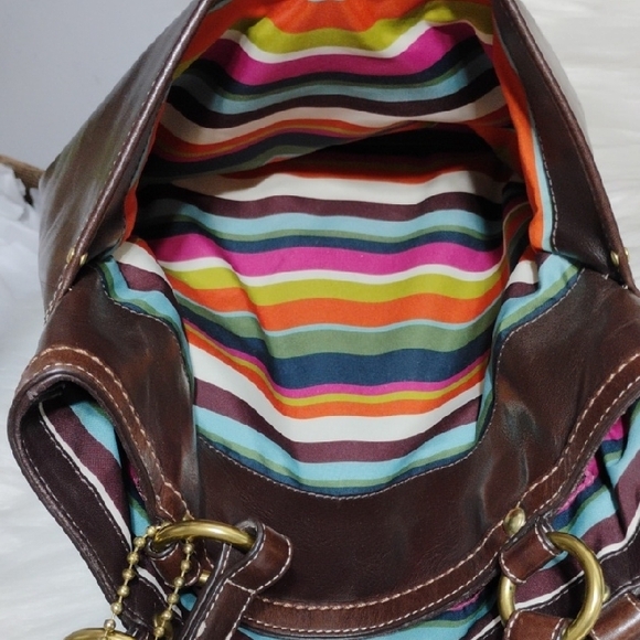 Authentic Coach Lily Legacy Turn Lock Brown Leather Shoulder Bag W Dust Bag - Picture 14 of 15